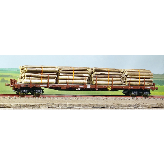 Wagon platforma z ładunkiem drewna, SBB Roco 76574 H0